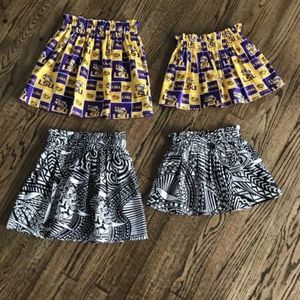 Girls Handmade Black and White Skirts